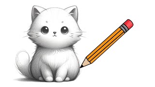 Cat arts  kids hub drawing  draw cat  how to draw beautiful drawing  drawing and painting videos [upl. by Enirhtac795]