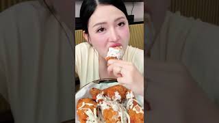 Mukbang Gà rán sốt kem  mukbangvietnamese food topmukbang vietnameseeats [upl. by Aehtrod]