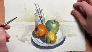 Easy STILL LIFE watercolor tutorial  painting Light and Shadow [upl. by Musser793]