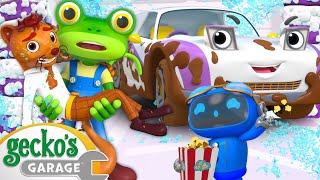 Car Wash Gone Wrong  Geckos Garage  Trucks For Children  Cartoons For Kids [upl. by Alessandra]