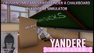 CRUSHING MEGAMI SAIKOU WITH A CHALKBOARD IN YANDERE SIMULATOR  Yandere Simulator Concept [upl. by Devonne]