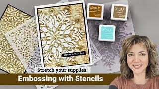 Embossing with Stencils  Stretch Your Supplies [upl. by Christie]