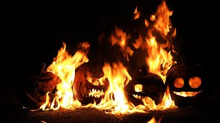 asmr Viral Video Fiery pumpkins come to LIFE Fire explosion Relaxing sound of fire Halloween ASMR [upl. by Suzette]