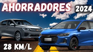 Los 10 AUTOS más ECONÓMICOS de GASOLINA en México 2024 [upl. by Analla]