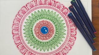 Mandala art  easy and simple mandala art colour mandala art how to draw mandala art for beginner [upl. by Grodin]