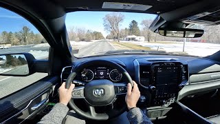 2023 RAM 1500 Laramie Crew Cab 4X4  POV Walkaround and Test Drive ASMR [upl. by Hung]