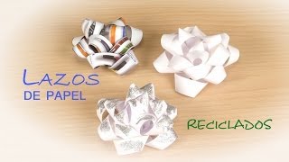 Lazo para Regalos de Papel Reciclado  Facil y Gratis [upl. by Novrej]