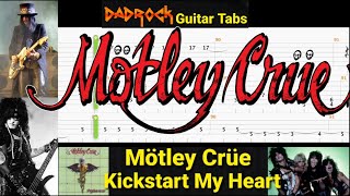 Kickstart My Heart  Motley Crue  Guitar  Bass TABS Lesson [upl. by Arnulfo380]