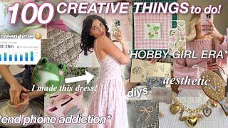 100 THINGS TO DO when youre bored🎨🎀 HOBBY GIRL ERA ✨aesthetic diy craft amp hobby ideas [upl. by Garnet]