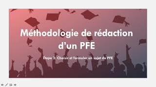 PFE  Choisir un sujet  Exemples [upl. by Pelagi]