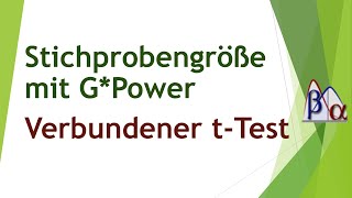 Stichprobengröße beim tTest mit abhängigen Stichproben mit GPower [upl. by Anibla470]