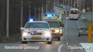 Brandweer politie en ambulance met hoge spoed naar REANIMATIE Rozenburg Zh  Spoedtransport [upl. by Nalat]