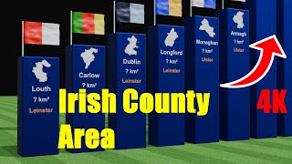 Irish Counties by Area COMPARED 4K 60fps [upl. by Langbehn215]