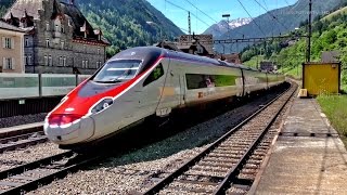 SBB GotthardbahnFerrovia del Gottardo Amsteg Gurtnellen Juni 2015 [upl. by Lyred]