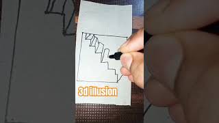 3d illusion 😍🤨😲staircase drawing trick🤨KAUSTUB MISHRA ART3D ILLUSION shorts trick 3dillusion [upl. by Atnauqahs594]