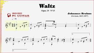 Brahms Op39 Waltz Nº15 guitar solo [upl. by Neerod]