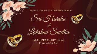 Sri Harsha and Lakshmi Swetha Engagement Ceremony [upl. by Dranyar45]