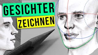 GESICHT ZEICHNEN aus ALLEN PERSPEKTIVEN  Tutorial für Anfänger [upl. by Welby]