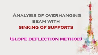 Analysis of overhanging beam with sinking using slope deflection method [upl. by Fagan]