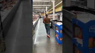 Guy goes crazy at Walmart This public freakout is scary Walmart destroyed [upl. by Ahsirtap]