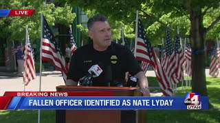 Ogden police identify suspect in fallen officer Nate Lydays death [upl. by Anirahtak]