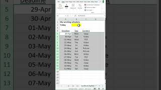 Conditional formatting  Deadline tracker excel exceltips exceltricks [upl. by Alaster948]