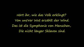 Das Lied des Volkes Lyrics Les Miserables  Do You Hear the People Sing German [upl. by Er]