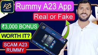 A23 Rummy 3000 Bonus  A23 Rummy Kaise Khele  Rummy A23 Payment Proof [upl. by Llenrev]