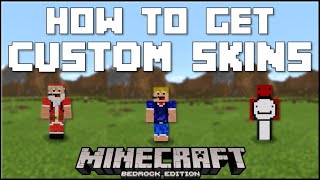 Minecraft Bedrock  How To Get Custom Skins Windows 10 [upl. by Manville]