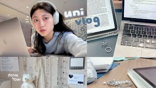 uni vlog 🎧 new semester productive school routine 8AM lectures desk tour aespa dance 🎶 [upl. by Assina]