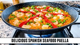 SPECTACULAR Seafood Paella with MINIMAL Effort  Quick amp Easy Recipe [upl. by Semmes]