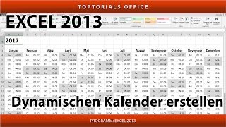 Dynamischen Kalender erstellen  Download Excel [upl. by Magena]