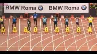 Justin Gatlin Beats Usain Bolt 100m 9 94 Golden Gala Rome Diamond League 2013 [upl. by Eibbor636]