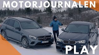 Mercedes GLC 43 AMG vs BMW X4 M40i on snowy race track [upl. by Marguerie]