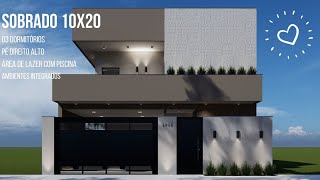 SOBRADODUPLEX PARA LOTE DE 200 m² 10x20  TOUR VIRTUAL COMPLETO [upl. by Lesli]