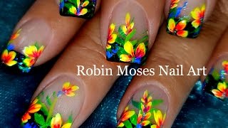 DIY Flower Nails  Easy Floral Nail Art Design Tutorial [upl. by Irehs]