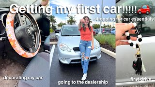 BUYING MY FIRST CAR shopping for car essentials and giving a tour [upl. by Ttessil]