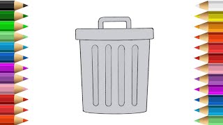 Dustbin drawing easy step by step [upl. by Ursula]