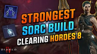 Hordes 8 DOWN  BEST SORC BUILD Shockuna Lightning Spear  S5 Diablo 4 [upl. by Yrffej]