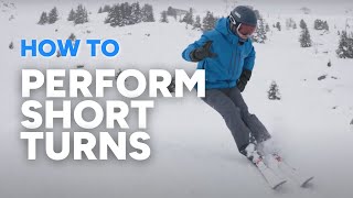 HOW TO TURN ON SKIS  SHORT TURNS  4 tips from top ski instructor Cris F [upl. by Murton]