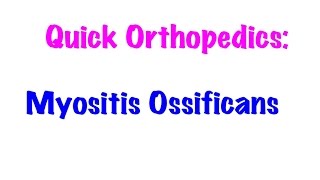 Medical Video Lecture Orthopedics Myositis Ossificans  Post traumatic ossification [upl. by Aleuqahs]