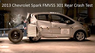 20132015 Chevrolet Spark FMVSS 301 Rear Crash Test 50 Mph [upl. by Dorella]