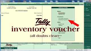 inventory vouchers in tally erp 9  tally erp 9  inventory vouchers in tally erp 9 in hindi  tally [upl. by Ailed]