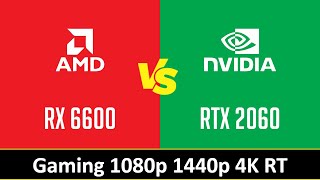 RX 6600 vs RTX 2060  Gaming 1080p 1440p 4K RT i7 12700KF [upl. by Muirhead]