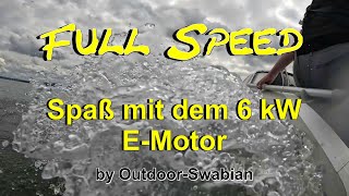 Full Speed Kurvenspaß mit 6 kW EMotor und Schlauchboot [upl. by Enilrac]