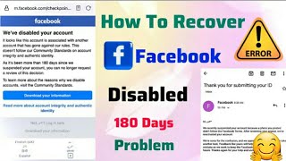 This Account will be Disabled 180 days  How to Recover Facebook Disabled Account 2024 Sdm Real Tech [upl. by Sert22]