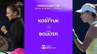 Marta Kostyuk vs Katie Boulter  2024 San Diego Final  WTA Match Highlights [upl. by Linda927]