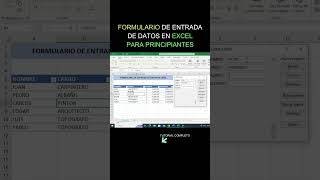 FORMULARIO DE ENTRADA DE DATOS EN EXCEL PARA PRINCIPIANTES [upl. by Nirik805]