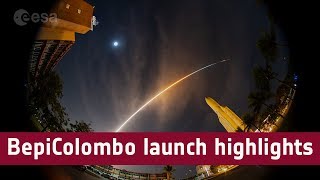 BepiColombo launch highlights [upl. by Orozco]