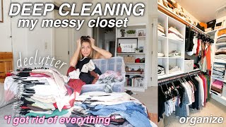 MASSIVE CLOSET CLEANOUT  DECLUTTER  organizing my closet [upl. by Imotas657]